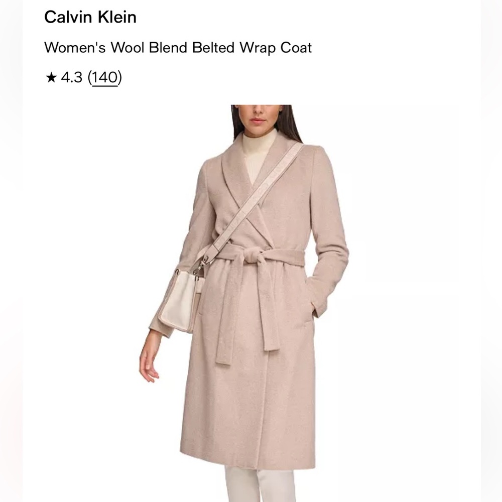 Calvin Klein Cream Shawl-Collar Coat